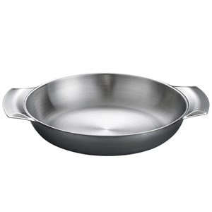 Stainless Steel Korean Style Multi-function <strong>Paella</strong> <strong>Pan</strong> Sliver Kitchen Cooking <strong>Pan</strong> - Product Image 1