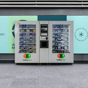 Seitlicher Abholbereich: Super Großer Frischwarenautomat mit Zwei Produktfächern zum Verkauf von Gemüse und Obst - Product Image 6