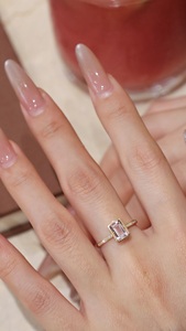 Xinfly Romantic 18K Gold Single Stone Natural Pink Morganite Gemstone Ring - Product Image 6