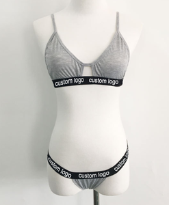 Set di Bralette con Logo personalizzato reggiseni sportivi ad alta elasticità biancheria intima da donna comoda senza cuciture traspirante Lingerie da donna mutandine - Product Image 4