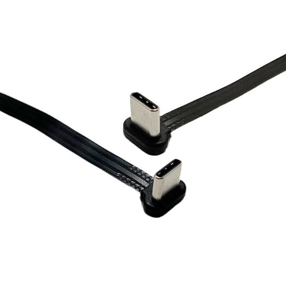 Ultra-Flexible 240W PD3.1 Full Featured FPC USB-C Cable - 10Gbps Data Sync & 4K Video - Up/Right Angle Male to Male