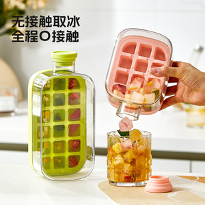 Cool Ice Cube Mold With Lid And Straw Dual Purpose Ice Water Pitcher Square Plastic Freezer Safe - Product Image 5