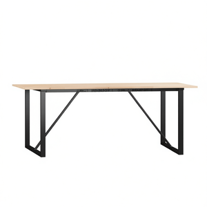 Solid Wood Pine And Steel O Frame Dining <b>Table</b> 70.9 X 35.4 X 29.5 Industrial Modern Design Stable Home Furniture - Product Image 1