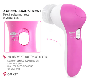 Electric Plastic Foam Facial Cleansing <b>Brush</b> with Ultrasonic Deep Cleaning Technology Eco-Friendly 2 AA Battery <b>Powered</b> - Product Image 2