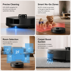Robot Vacuum Cleaner with Self Emptying Station LDS Navigation Smart APP Control Wet <b>Dry</b> Sweeping <b>Mopping</b> Robot Vacuum OEM ODM - Product Image 5