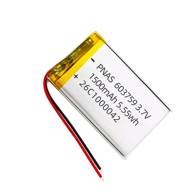 603759 3 7V Volt Liquid Battery 1500mah Rechargeable Long Cycle 300-Cycle with PCM for Consumer Electronics PNAS