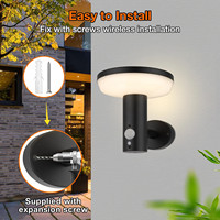 Lampes solaires murales de jardin à LED avec détecteur de mouvement, en acier inoxydable noir, étanches, pour l'extérieur