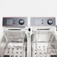 2025 Friteuses commerciales électriques à double panier en acier inoxydable pour comptoir personnalisé pour restaurants et hôtels