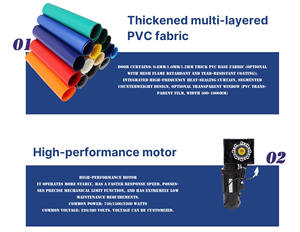 Porte enroulable à <span class=keywords><strong>fermeture</strong></span> éclair en PVC pour intérieur, flexible et facile à installer pour les entrepôts frigorifiques, les ateliers et les zones propres - Product Image 4