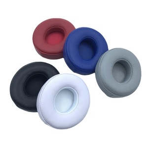 Coussinets d'oreille de remplacement coussinets en mousse à mémoire de forme en peau d'agneau pour <span class=keywords><strong>casque</strong></span> sans fil <span class=keywords><strong>Beats</strong></span> SOLO2 Bluetooth <span class=keywords><strong>SOLO3</strong></span> - Product Image 1