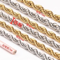Yumfeel — collier pour hommes et femmes, chaîne de corde torsadée en acier inoxydable, plaqué or, 18K, 4, 6, 8MM, 24 pouces