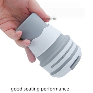 Reusable Outdoors Portable 350ml Folding <strong>Cup</strong> <strong>Collapsible</strong> Coffee <strong>Cup</strong> for Traveling With Lid Silicone <strong>Collapsible</strong> Drinking <strong>Cups</strong> - Product Image 2