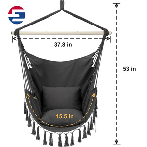 Fauteuil <span class=keywords><strong>suspendu</strong></span> en tissu moderne de qualité, <span class=keywords><strong>hamac</strong></span> simple en macramé pour usage extérieur/intérieur, salon, hôtel, 1 personne - Product Image 6