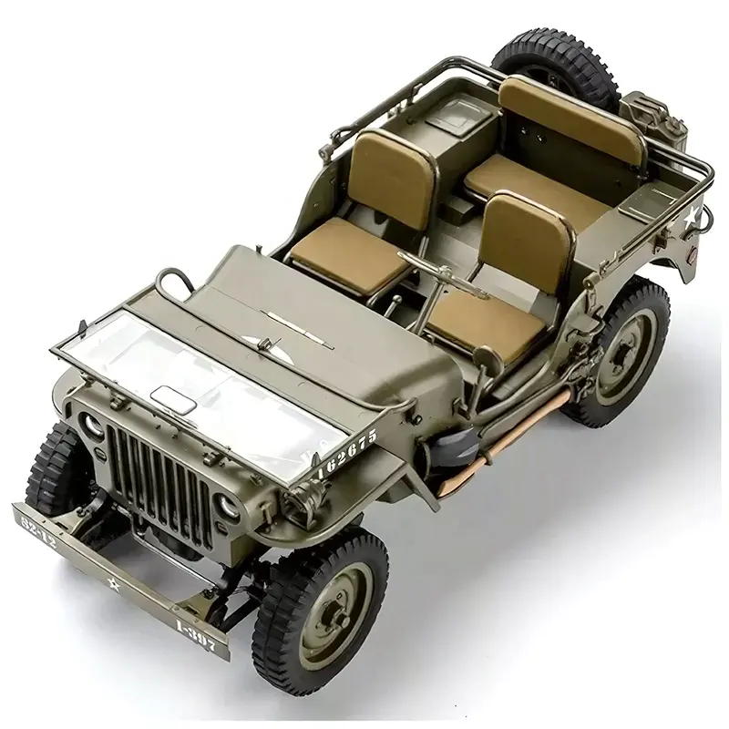 FMS ROCHOBBY 1941 MB 스케일러 윌리스 지프스 2.4G 4X4 상세 미리 그린 1/6 번째 LED 라디오 제어 RC 군사 트럭 애호가