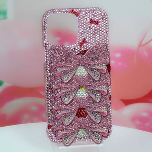 <span class=keywords><strong>Cover</strong></span> Personalizzabile Carina Kawaii con Brillantini per iPhone 15 16 Pro, Custodia Rosa con Orsetto <span class=keywords><strong>di</strong></span> Cristallo, Antiurto in Silicone per Telefono Cellulare - Product Image 6