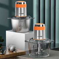 Processeur noir puissant inoxydable 2000w acier silencieux 3l mini hachoir électrique alimentaire, hachoir à viande pour restaurant/