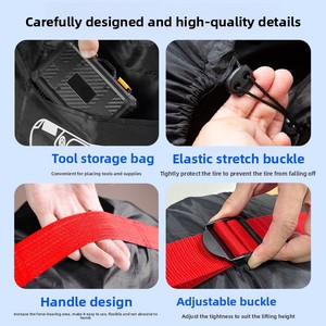 Housse de protection pour pneu de voiture 190T <span class=keywords><strong>OLIVER</strong></span>, compatible neige et glace, rangement portable, conception de roue creuse entièrement fermée - Product Image 2