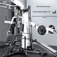Station complète de musculation multifonctionnelle en acier pour usage commercial et domestique, avec machine Smith et structure Flying Bird, pour trois personnes