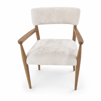 Fauteuil de salle à manger contemporain rembourré en bois avec dossier et design stable pour usage domestique et hôtelier, marque OEM/ODM
