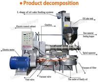 Presse à vis industrielle automatique à froid pour huiles de moutarde, de tournesol, d'olive, de sésame, de soja et de noix - Haute productivité