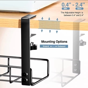 Chất Lượng Cao Không Có Khoan Thép Và Lưới Quản Lý Cáp Khay Dưới Bàn Cáp Tổ Chức Lưu Trữ Giá Cho Dây OEM Thiết Kế Trong Hộp - Product Image 5