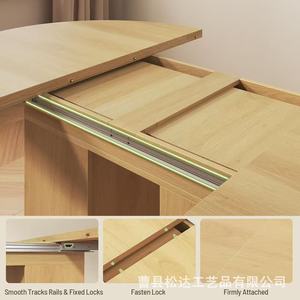 <b>Wooden</b> <b>extendable</b> oval floor <b>table</b>, simple tea <b>table</b>, solid wood rectangular <b>dining</b> <b>table</b> for small homes and apartments. - Product Image 3
