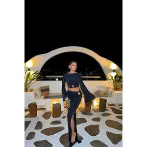 <b>Black</b> Formal and Casual Button-Decorated <b>Skirt</b> Suit - Product Image 5