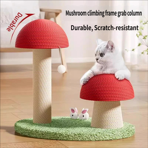 LKS Little Mushroom Red, Pequeño Árbol para Gatos y Poste <span class=keywords><strong>Rascador</strong></span>, Duradero, Resistente a los Arañazos, Juguete para Gatos que No Desprende Pelos - Product Image 4