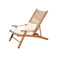 Chaise pliante d'extérieur MeiQi, style vintage, chaise longue, cadre résistant aux intempéries, écologique, résistant aux UV, pour cour et jardin