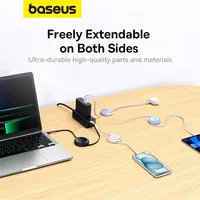 Câble USB C rétractable Baseus 100W pour iPhone 15 Plus Pro Max câble de chargeur rapide pour MacBook iPad Type C pour Xiaomi Samsung