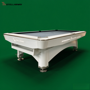 Table de billard américain de luxe 9 pieds avec plateau en ardoise, coussinets, pieds en bois sur mesure, rail en chêne, filets de poches A-0 - Product Image 4