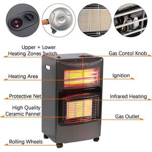 Chauffe-ruge portable électrique et à gaz LUOQI le plus vendu, avec tube en quartz rouge et fonction <span class=keywords><strong>d</strong></span>'éclairage, pour usage intérieur/extérieur, camping-car et chambre à coucher - Product Image 2