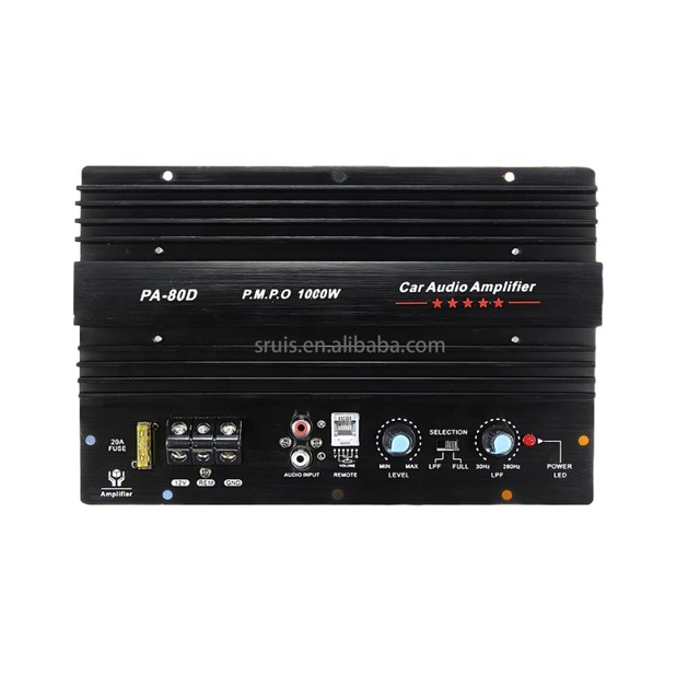 12V 1000W Mono Car Audio Power Amplifier Powerful Bass Subwoofers Amp PA-80D