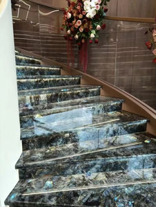 Dalles de marbre bleu naturel de luxe, pierre polie, onyx, agate pour décorations, aspect exceptionnel - Product Image 5