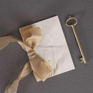 Carte de vœux de <span class=keywords><strong>mariage</strong></span> personnalisée, style simple et exquis, impression offset, estampage à chaud, invitation de fiançailles 3 couleurs - Product Image 1