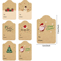 Étiquette adhésive en papier kraft pour décoration de cadeaux de Noël, étiquette d'emballage pour sacs cadeaux, étiquette d'emballage pour enfants