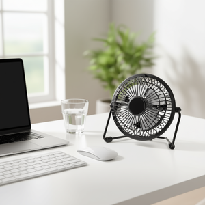 <b>Mini</b> Metal USB Fan By Myrva Compact Desk <b>Cooler</b> for Office & Home Use, Durable Steel Construction, Silent Operation, Plug-and-P - Product Image 2