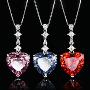 Retro Design Eco-friendly Copper 20*20mm Heart Cut Red Cubic Zirconia Jewelry Heart <b>Locket</b> Necklace for Women Anniversary Gift - Product Image 4
