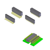 Conector PCB Hembra DuPont Header 2.0/2.54mm de Paso Simple/Doble Fila Recto/En Ángulo Recto, Chapado en Oro, Colores Personalizados Disponibles