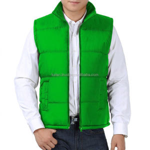Chaleco Acolchado Azul para Hombre, Cuello Alto, Cierre de Cremallera, Chaqueta Cálida de Invierno, Ropa Casual para Exteriores, Relleno de Poliéster, Chaqueta Personalizada - Product Image 2