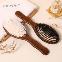 Brosse à cheveux en bois naturel, peigne en bois pour massage à domicile ou en salon, logo laser