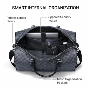 Custom Large Capacity Luxury Waterproof Duffel <strong>Bag</strong> Full Logo Weekender Travel Overnight Designer Pu Leather Unisex Zipper - Product Image 6