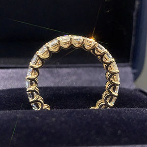 خاتم خطوبة نسائي مخصص 14K 18K قطع الزمرد مختبر نمت الماس أزياء الزفاف الخلود - Product Image 3