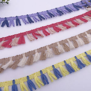 Decorazione per <span class=keywords><strong>tenda</strong></span> da esterno di moda 3cm con nappa in pizzo a due colori cuscino per la casa in tessuto con nappe pendenti orecchio pizzo rosso - Product Image 1