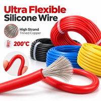 Câble d'alimentation électrique isolé en silicone ultra souple et hautement flexible pour applications de batterie et électroniques, fil de silicone 10 AWG