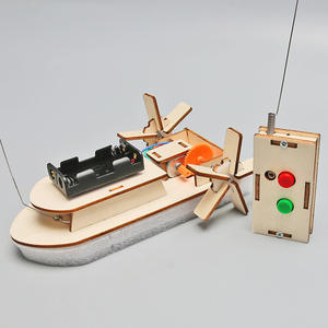Jouets éducatifs scientifiques faits à la main pour les élèves STEM, petite bateau à vapeur à télécommande en bois, puzzle STEAM, création d'invention - Product Image 4
