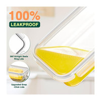 Ensemble de contenants alimentaires en verre borosilicate haute résistance pour la rentrée scolaire - Contenants hermétiques pour la préparation des repas avec couvercles