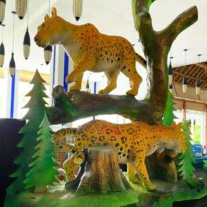 Escultura de leopardo de <span class=keywords><strong>animal</strong></span> de fibra de vidrio personalizada para exteriores, estatua artística de resina para jardín y Casa, regalo - Product Image 6