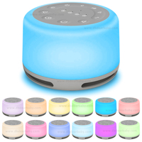 Générateur de bruit blanc sans fil rechargeable pour bébé avec Bluetooth et veilleuse portable à lumière douce pour la maison et le sommeil de bébé