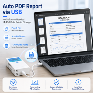 Enregistreur de données de température et d'humidité en temps réel, moniteur d'alarme intelligent pour entrepôt pharmaceutique et laboratoire - Product Image 3